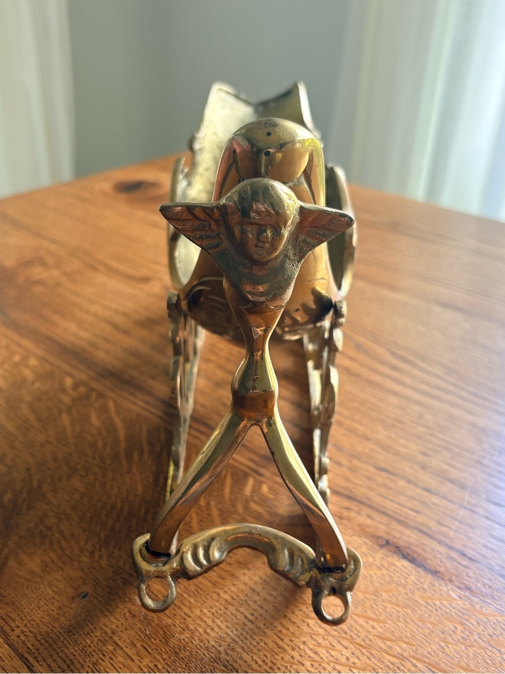 Vintage Brass deer and 2-piece sleigh- ~5.6 pounds ~19 inches long! Christmas! - Picture 7 of 15